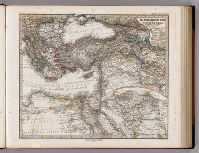 The Mediterranean Sea and North Africa. Scale 1 by Adolf Stieler